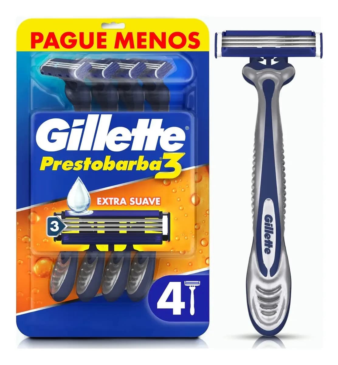 Gillette Prestobarba3 Descartável (4 Unidades)