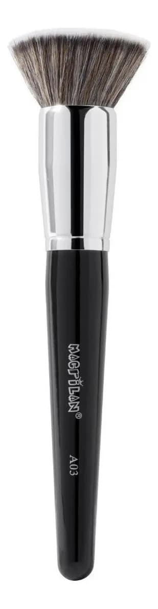 Pincel Kabuki Reto Macrilan A03 Linha Max — Base e BB Cream