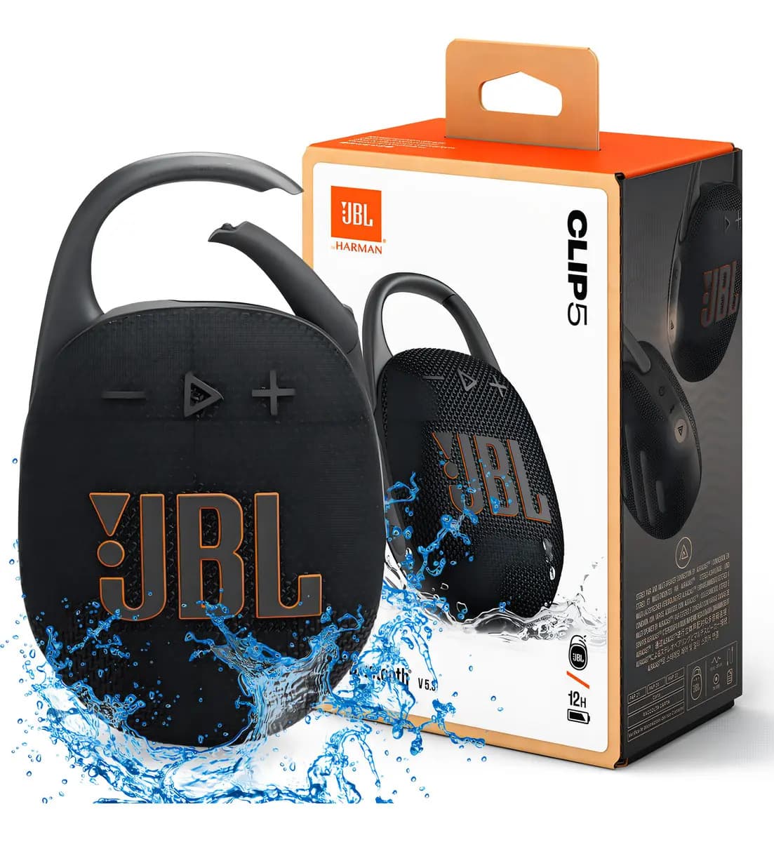 JBL Clip 5 — Caixa Mini Bluetooth com Mosquetão (IP67)