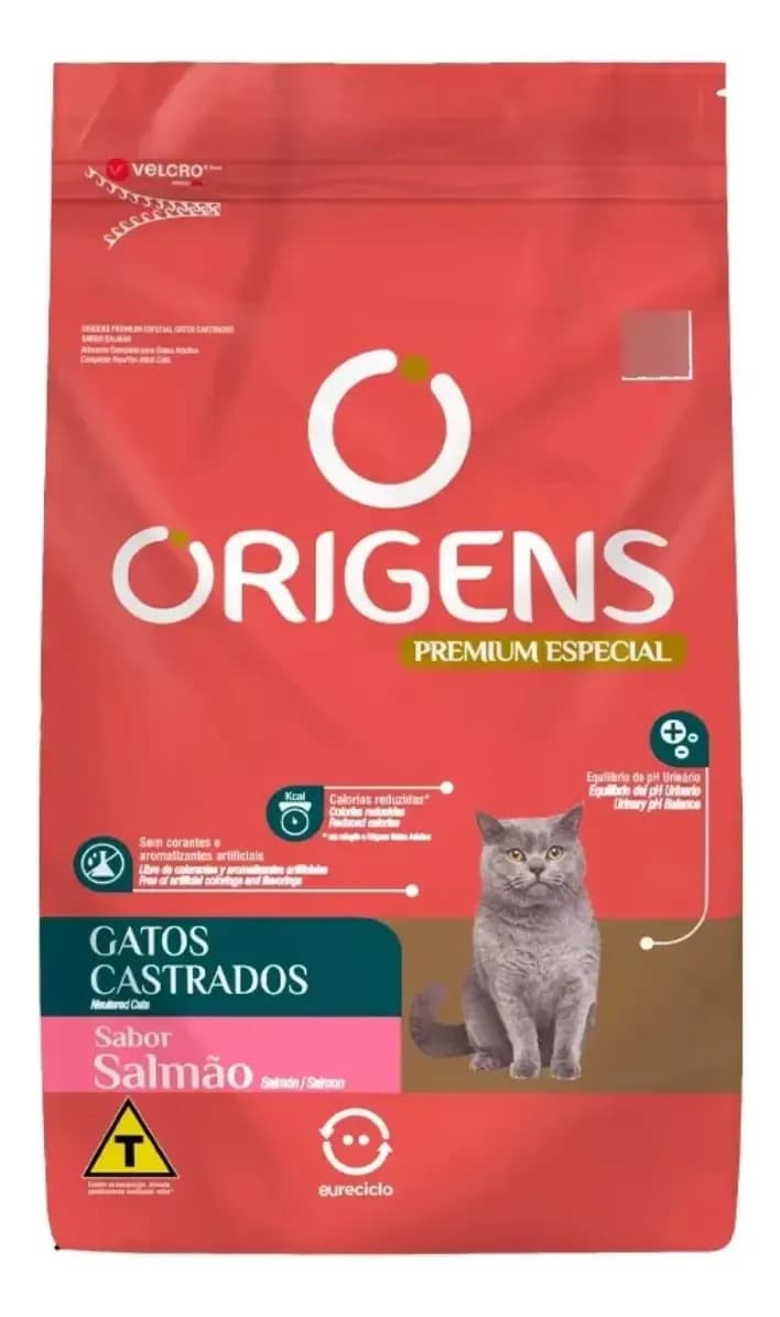 Origens Ração Gatos Castrados Salmão 10,1kg