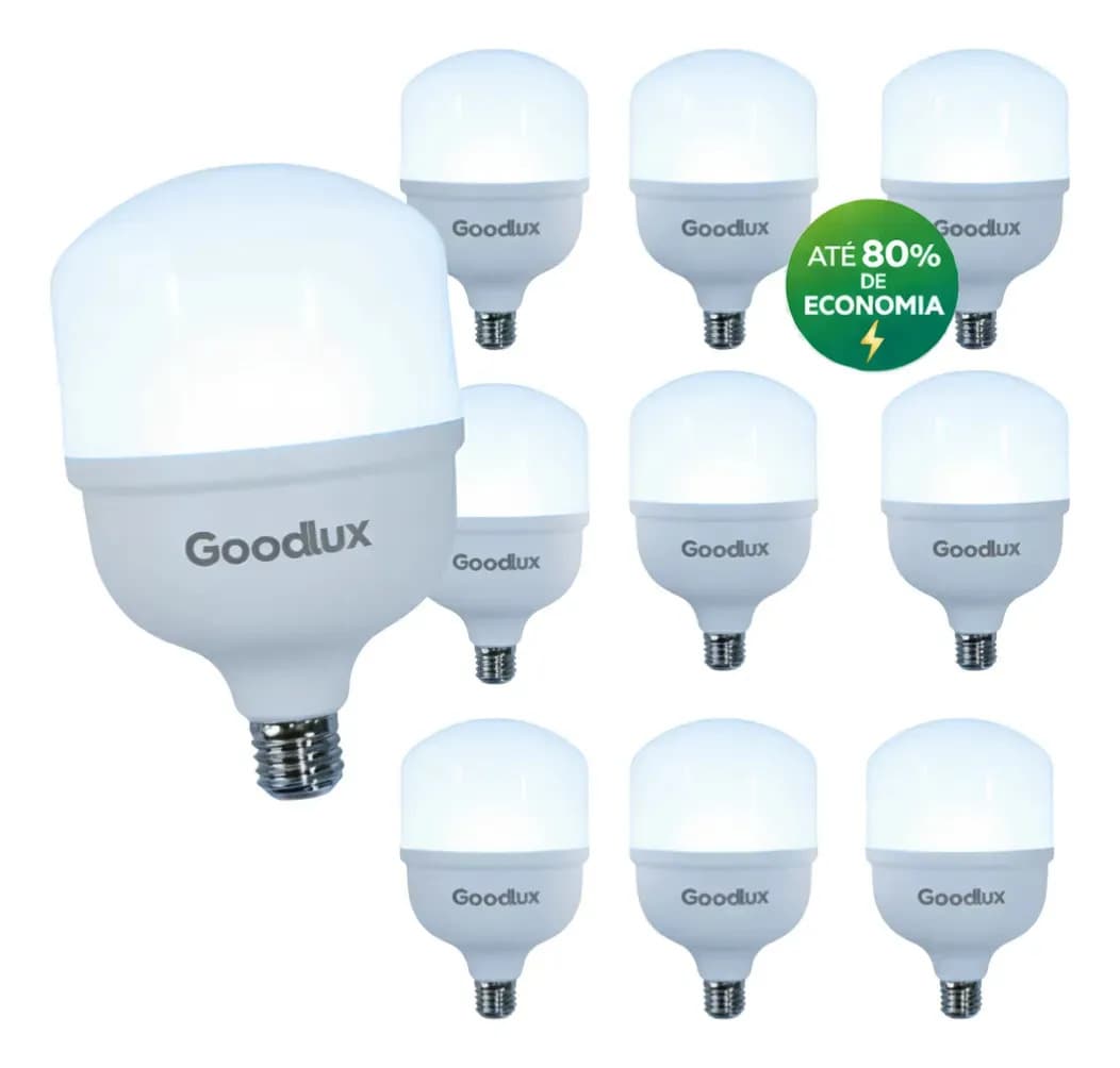 Kit 10 Lâmpadas LED Goodlux 30W Bulbo 6500K Branco Frio Bivolt