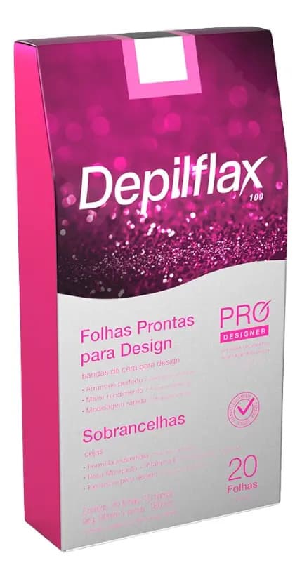 Folhas Prontas de Cera para Design de Sobrancelhas Depilflax 20un