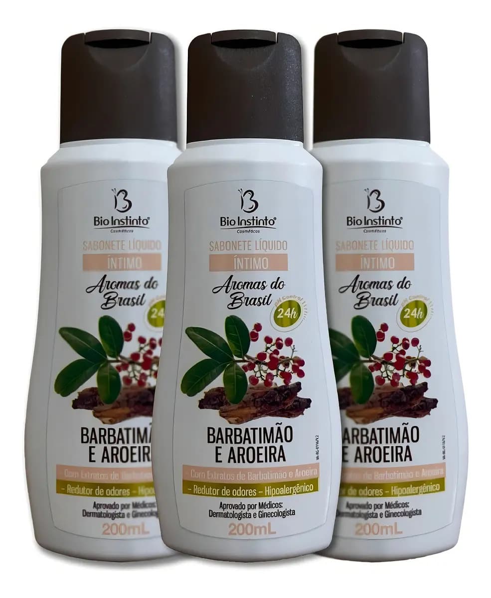 Kit 3 Sabonetes Íntimos Barbatimão e Aroeira