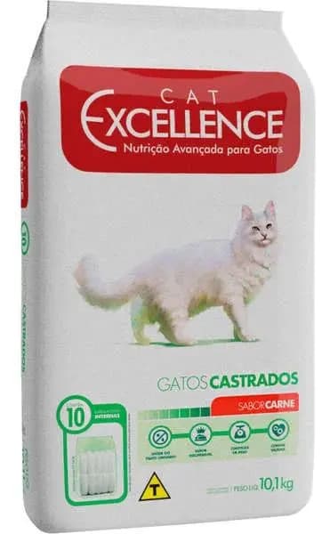 Cat Excellence Ração Gatos Castrados Carne 10kg