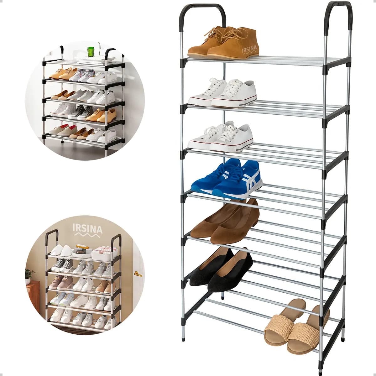 Sapateira Vertical IRSINA Aço Inox 7 Andares (até 21 Pares)