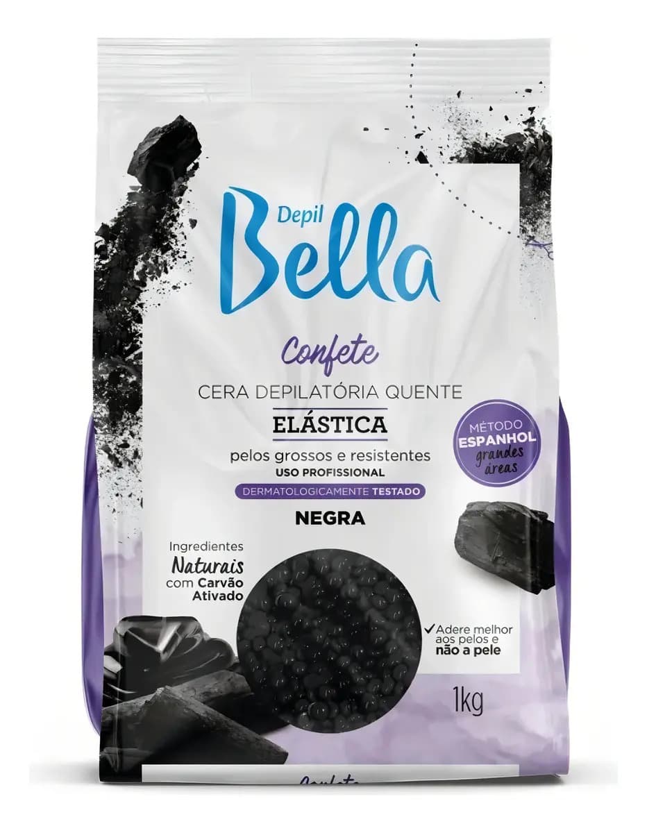 Cera Depilatória Quente Negra em Pérola Depil Bella 1kg