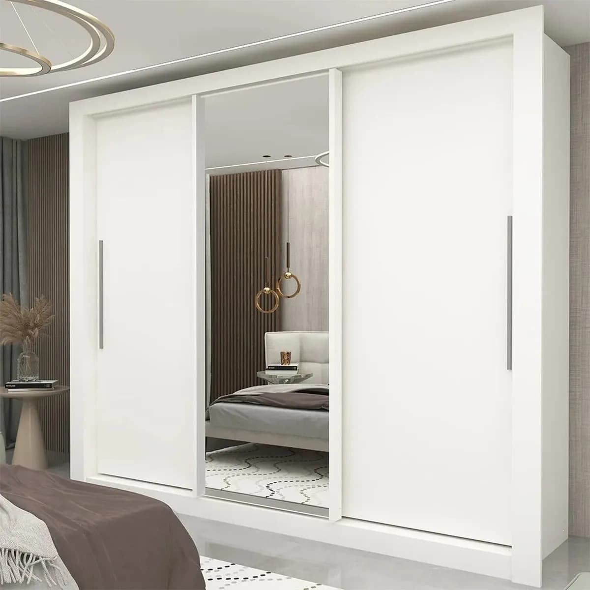 Guarda-roupa Casal Milão 3 Portas de Correr Espelhada 100% MDF Yescasa