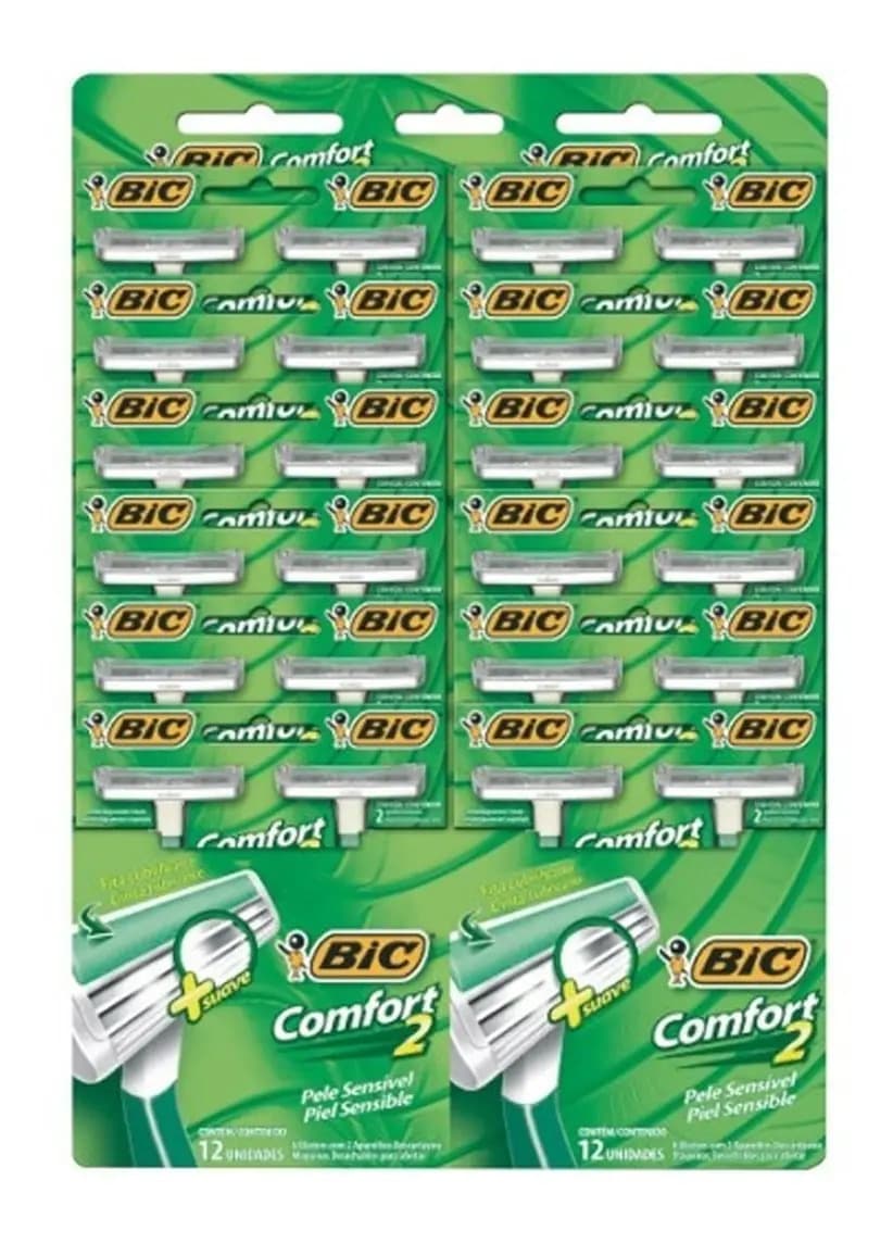 Bic Comfort 2 Pele Sensível Verde (24 Unidades)