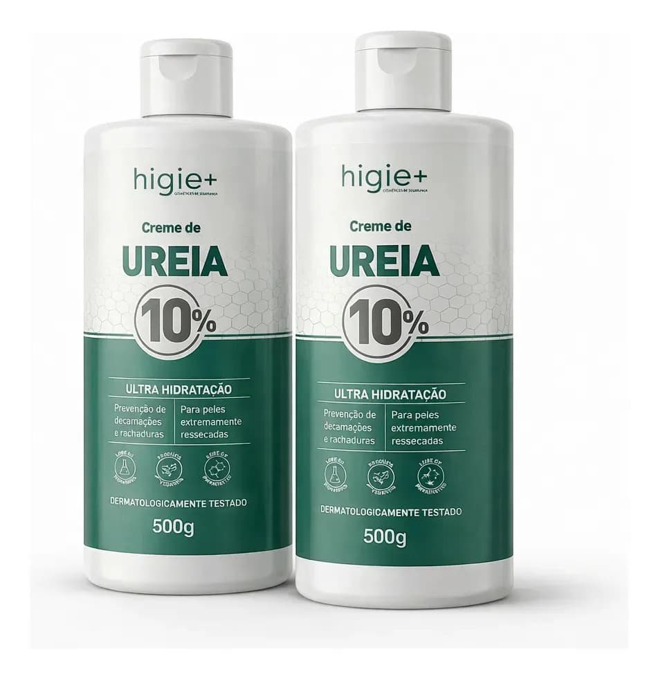 Kit 2 Cremes de Ureia 10% 500g Hidratante Vegano Hipoalergênico