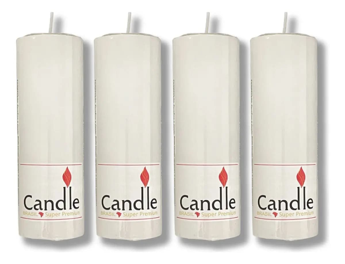 Kit 12 Velas Votivas 7 Dias Branca 260g Parafina Pura