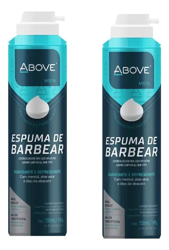 Kit 2 Espumas de Barbear Above Men Aloe Vera e Mentol 150ml