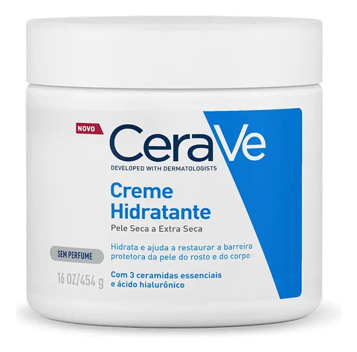 CeraVe Creme Hidratante Corpo e Rosto Sem Perfume 454g