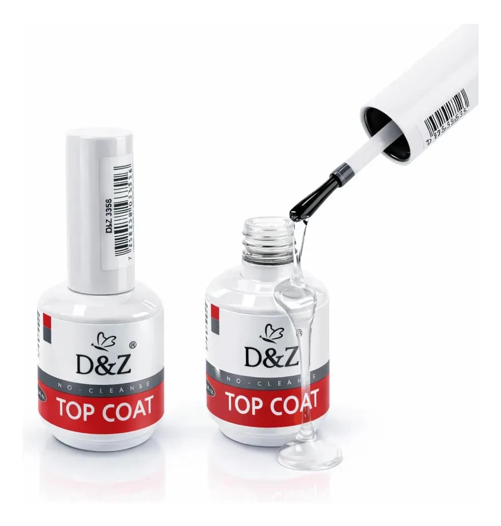 Top Coat Selante D&Z Clear Unhas em Gel 15ml