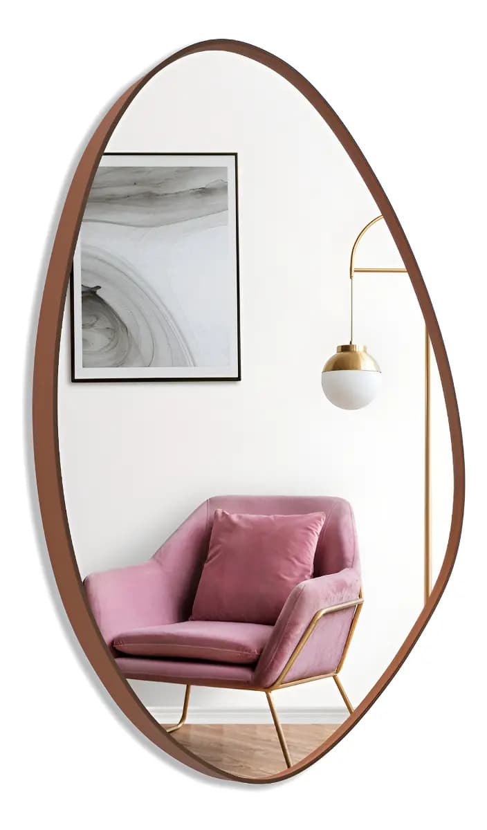 Espelho Orgânico de Parede Mirror Store 60x42cm Moldura Caramelo