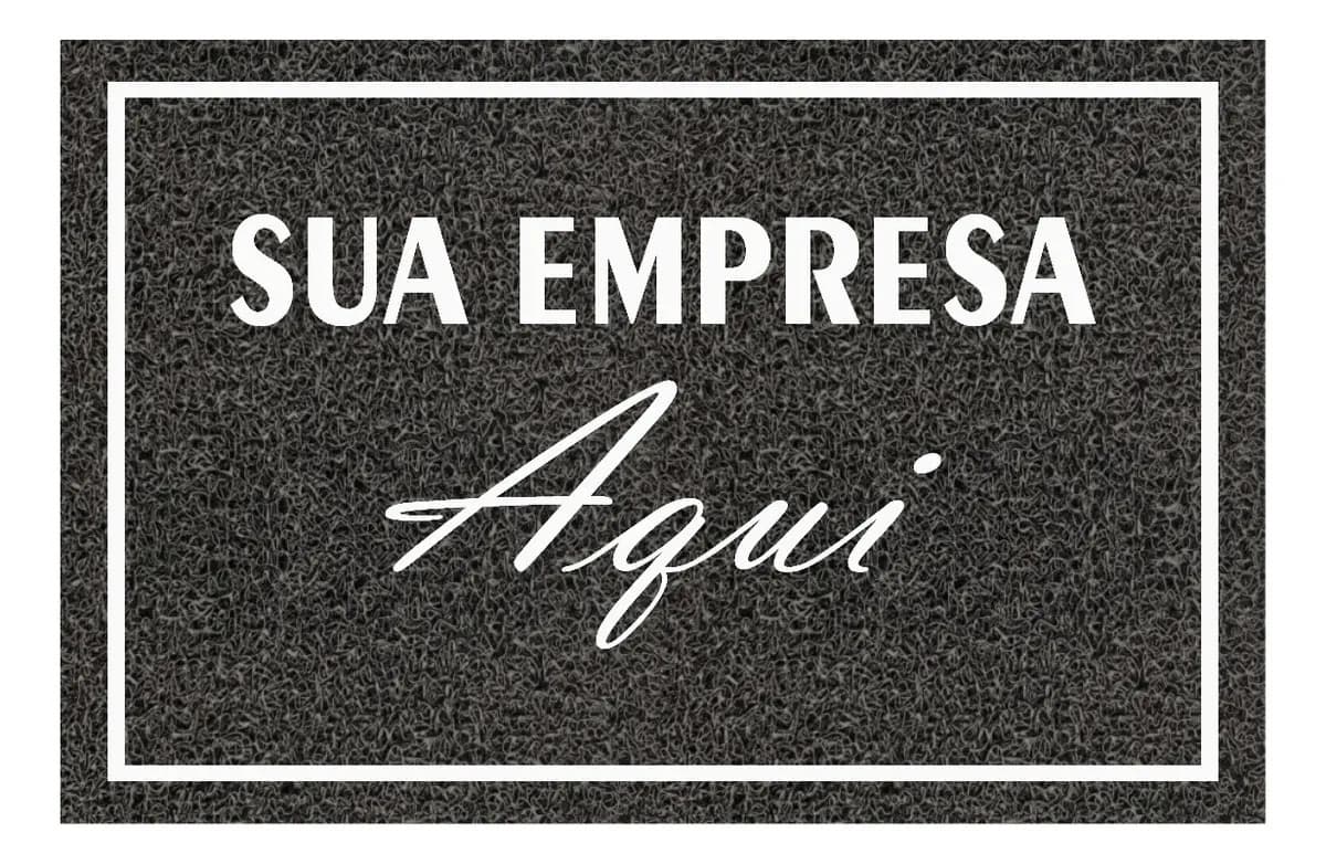 Capacho Nórdico Personalizado de Vinil 1,20x0,80m - Preto/Cinza