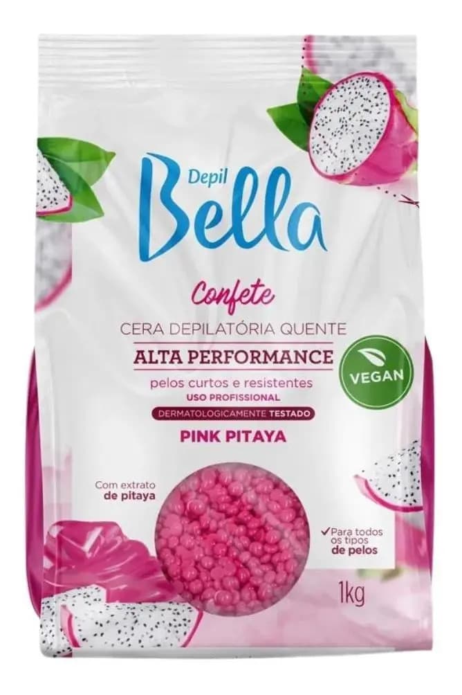 Cera Depilatória Quente Confete Pink Pitaya Depil Bella 1kg