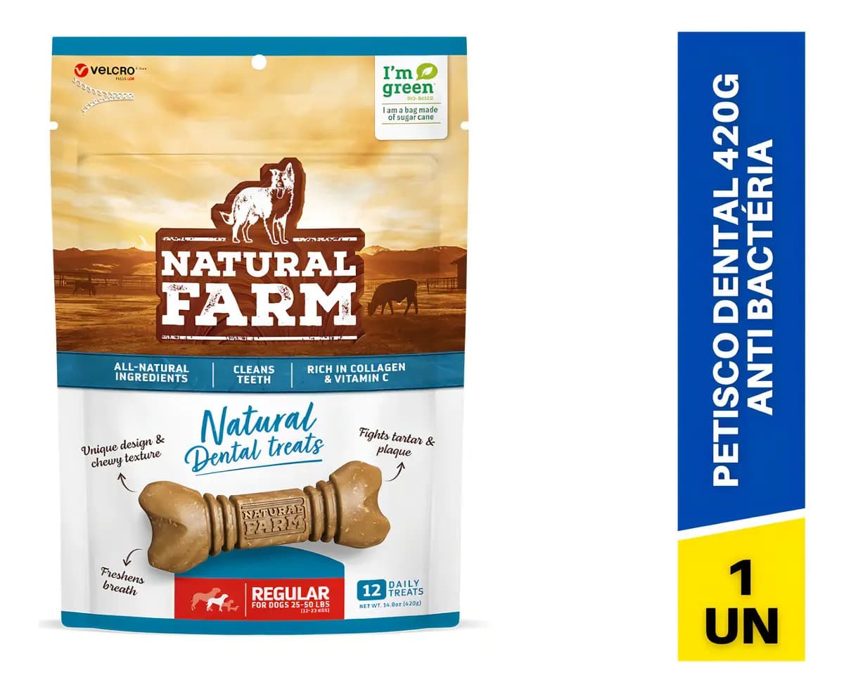 Petisco Dental Natural Farm Raças Médias Anti Tártaro