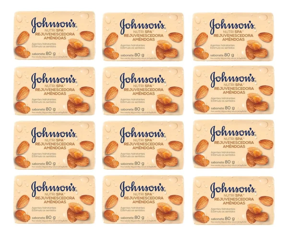 Johnson's Nutri Spa Amêndoas Sabonete em Barra 80g (12 unidades)