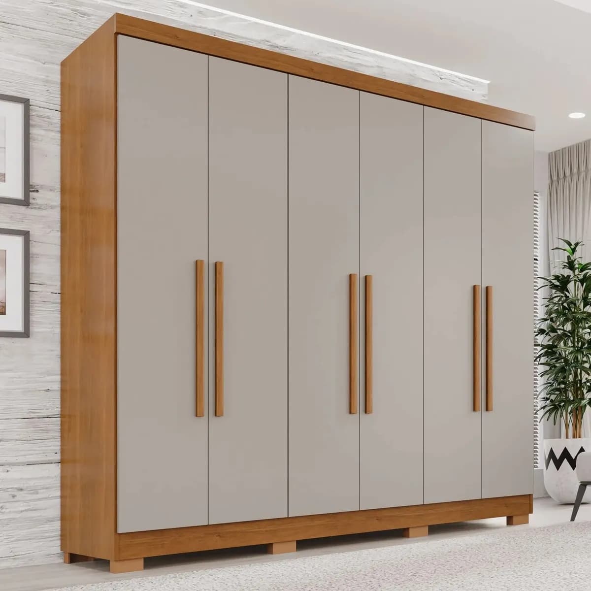 Guarda-roupa Casal França 6 Portas 2 Gavetas