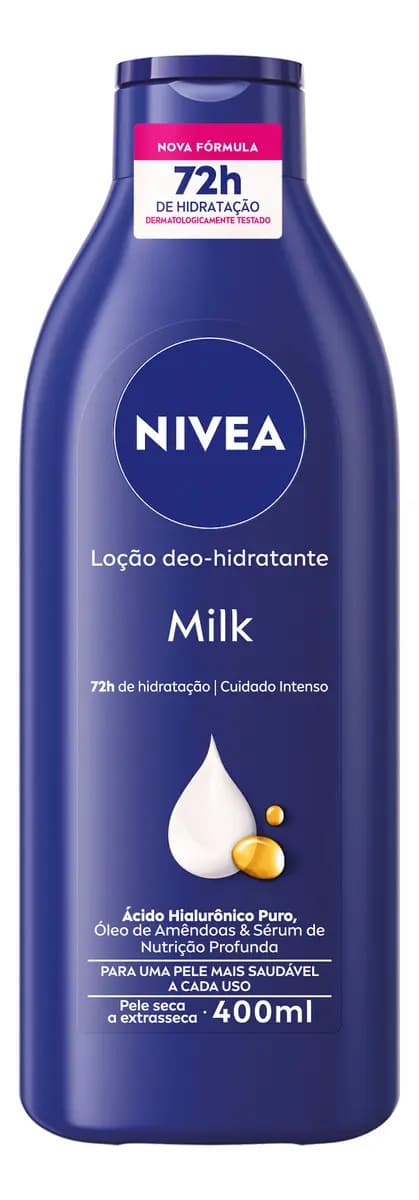 NIVEA Loção Deo-Hidratante Milk 400ml Pele Seca e Extrasseca