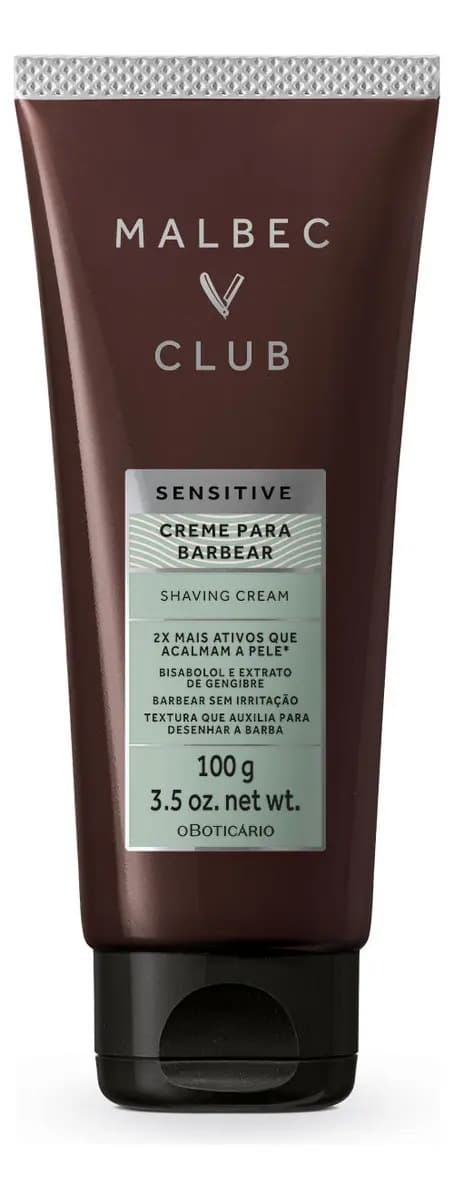 Creme para Barbear O Boticário Malbec Club Sensitive 100g