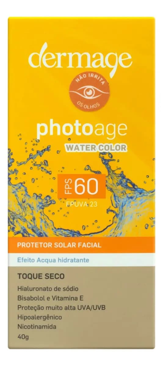 Protetor Solar Facial Dermage Photoage FPS60 Toque Seco