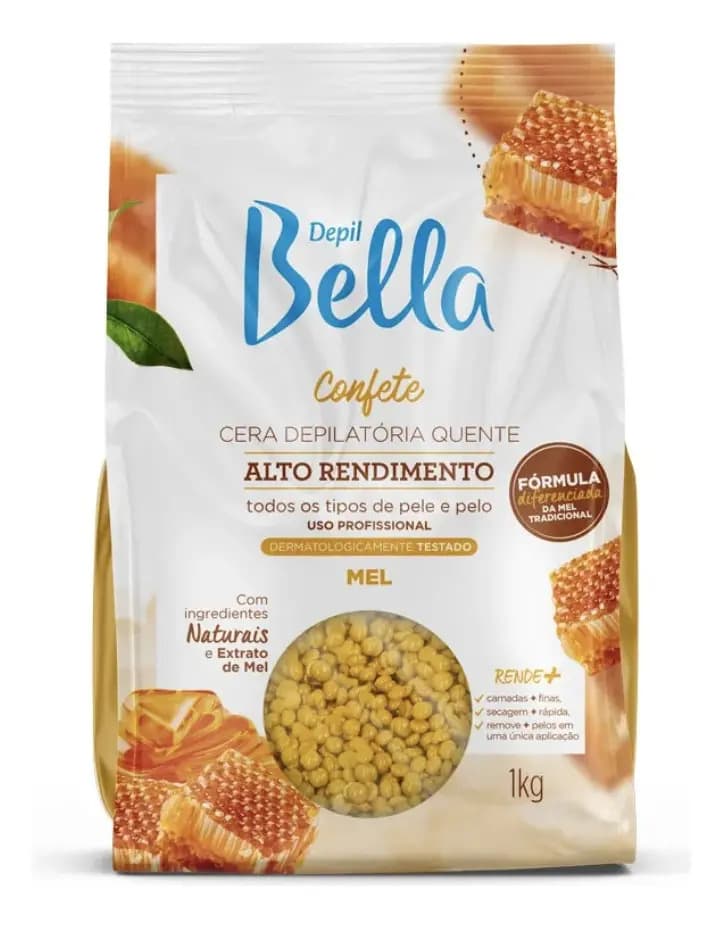 Cera Depilatória Quente Confete Mel Depil Bella 1kg