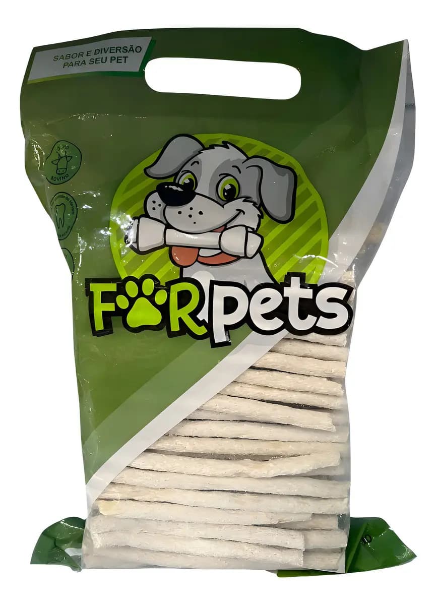 Osso Palito Forpets Couro Natural 8mm 1kg
