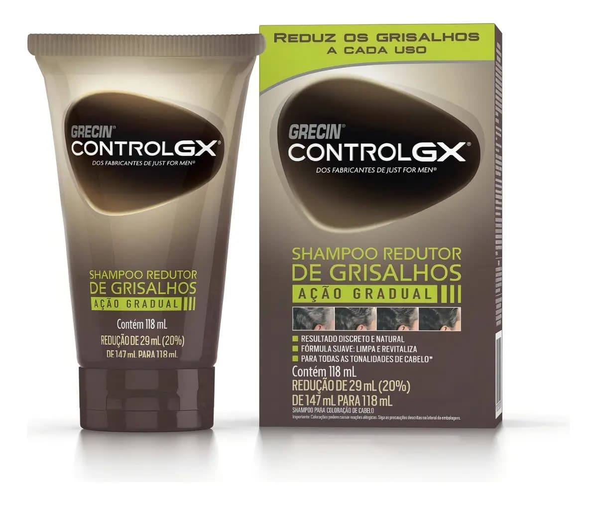 Grecin Control GX Shampoo Redutor de Grisalhos 118ml